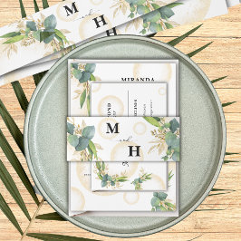 Gouden bollen en Botanische bruiloft Uitnodigingen Wikkel