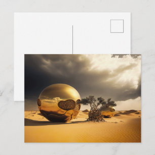 Gouden Bollen in de Woestijnstorm Briefkaart