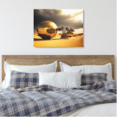 Gouden Bollen in de Woestijnstorm Canvas Afdruk (Insitu (Slaapkamer))