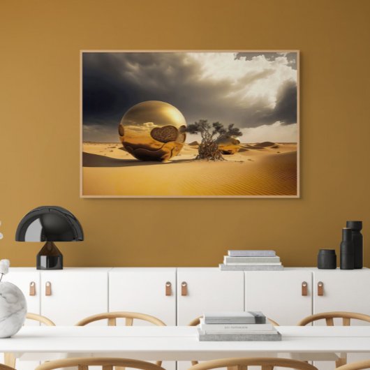Gouden Bollen in de Woestijnstorm Canvas Afdruk