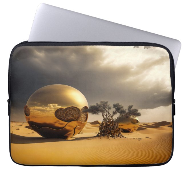 Gouden Bollen in de Woestijnstorm Laptop Sleeve (Voorkant)