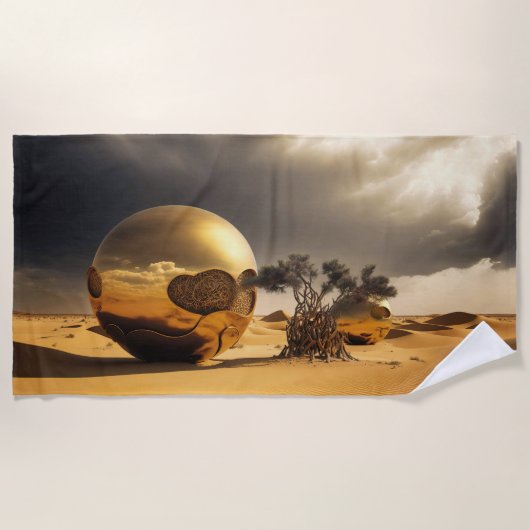 Gouden Bollen in de Woestijnstorm Strandlaken (Voorkant)