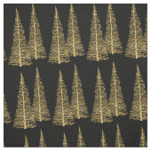 Gouden bomen Kerstmis Goud Custom Fabric Stof (Swatch)