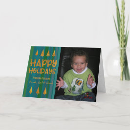 Gouden Bomen Prettige Feestdagen met Foto & Groene Kaart