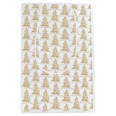 Gouden Bomen Vrolijk Kerstfeest Medium Cadeauzakje (Voorkant)