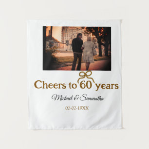 Gouden boog applaus voor 60 jaar huwelijksjubileum wandkleed