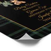 Gouden Boog Beer Tartan Baby Shower Bar Menu Poster (Hoek)