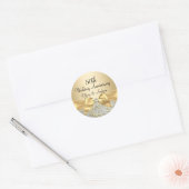 Gouden boog Bloemenwerveling 50e Jubileum Sticker (Envelop)