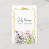 Gouden boog bloemig Visitekaartje (Voorkant)