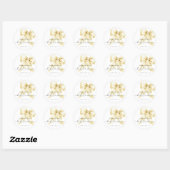 Gouden Boog Bruiloft Feest Ronde Sticker (Vel)