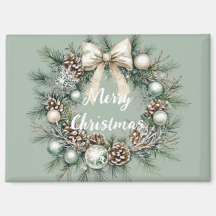 Gouden Boog Dennenkegels Ornamenten Krans Kerstmis Magneet