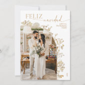  gouden boog foto Feliz Navidad Feestdagenkaart (Voorkant)