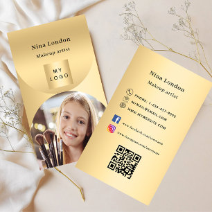 Gouden boog foto Qr social media logo premium Visitekaartje