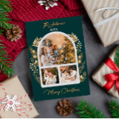 Gouden boog Foto Vakantie Groen Kerstmis Kaart