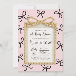 Gouden Boog Frame & Kleine Zwarte Bogen Baby Showe Kaart