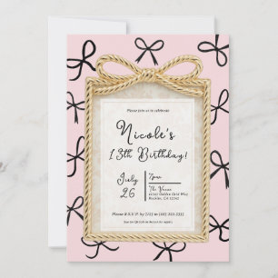 Gouden Boog Frame & Kleine Zwarte Bogen Roze Verja Kaart
