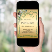 Gouden boog grenen groen kerstfeest kaart