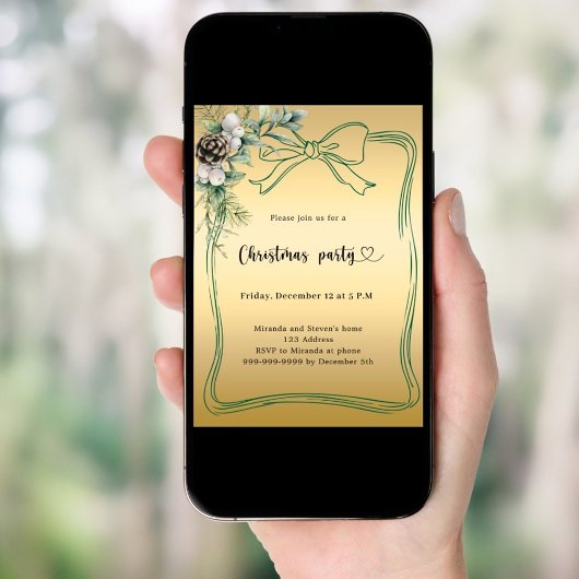 Gouden boog grenen groen kerstfeest kaart