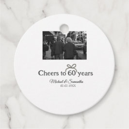 Gouden boog juichen voor 60-jarig huwelijk bedankjes labels