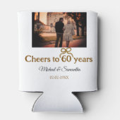 Gouden boog juichen voor 60-jarig huwelijk blikjeskoeler (Achterkant)