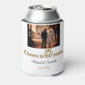 Gouden boog juichen voor 60-jarig huwelijk blikjeskoeler (Blikje Achterkant)