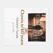 Gouden boog juichen voor 60-jarig huwelijk fleece deken (Voorkant (Horizontaal))