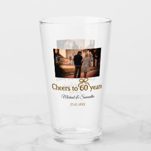 Gouden boog juichen voor 60-jarig huwelijk glas