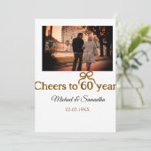 Gouden boog juichen voor 60-jarig huwelijk kaart (Staand voorkant)