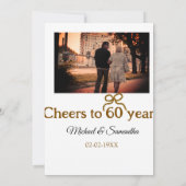 Gouden boog juichen voor 60-jarig huwelijk kaart (Achterkant)