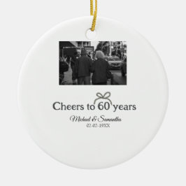 Gouden boog juichen voor 60-jarig huwelijk keramisch ornament