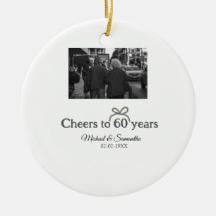Gouden boog juichen voor 60-jarig huwelijk keramisch ornament
