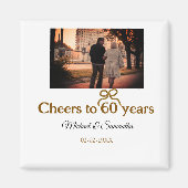 Gouden boog juichen voor 60-jarig huwelijk magneet (Voorkant)