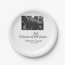 Gouden boog juichen voor 60-jarig huwelijk papieren bordje