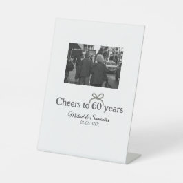 Gouden boog juichen voor 60-jarig huwelijk reclamebord met voetstuk