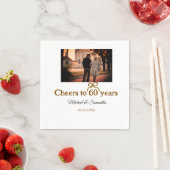 Gouden boog juichen voor 60-jarig huwelijk servet (Insitu)