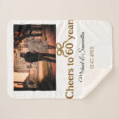 Gouden boog juichen voor 60-jarig huwelijk sherpa deken (Voorkant (horizontaal))