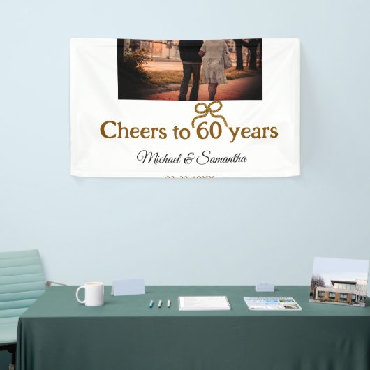 Gouden boog juichen voor 60-jarig huwelijk spandoek (Beurs)