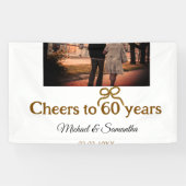 Gouden boog juichen voor 60-jarig huwelijk spandoek (Horizontaal)