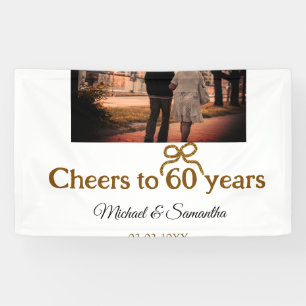 Gouden boog juichen voor 60-jarig huwelijk spandoek
