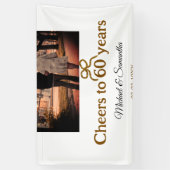 Gouden boog juichen voor 60-jarig huwelijk spandoek (Verticaal)