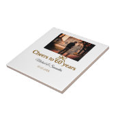 Gouden boog juichen voor 60-jarig huwelijk tegeltje (Zijkant)