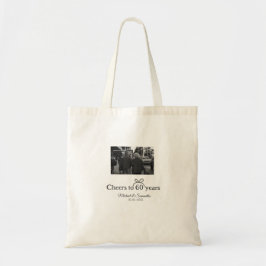 Gouden boog juichen voor 60-jarig huwelijk tote bag