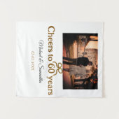 Gouden boog juicht 60 jaar jubileum huwelijk  wandkleed (Voorkant (horizontaal))