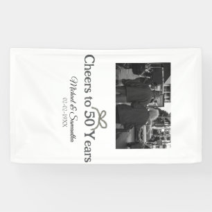 Gouden boog juicht voor 50-jarig huwelijk spandoek