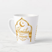 Gouden Boog Lantaarn Ramadan Mubarak Latte Mok (Linkerhoek)