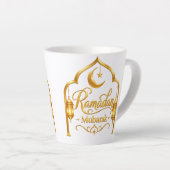 Gouden Boog Lantaarn Ramadan Mubarak Latte Mok (Rechterhoek)