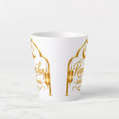 Gouden Boog Lantaarn Ramadan Mubarak Latte Mok (Voorkant)