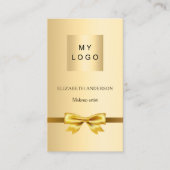 Gouden boog logo Qr code social media Visitekaartje (Voorkant)