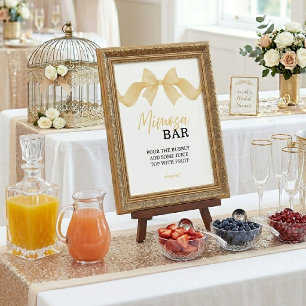 Gouden Boog Mimosa Bar Bruiloft Feest Sign Poster
