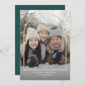 Gouden Boog Moderne Kerst Fotokaart Feestdagenkaart (Voorkant / Achterkant)